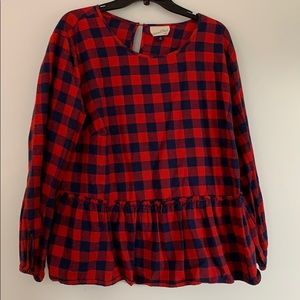 Like new! Adorable fall plaid peplum top